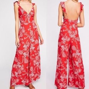 Free People Red Jumpsuit